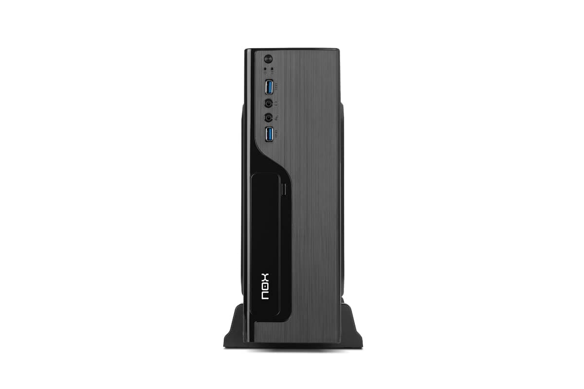 NOX LITE070 - NXLITE070 Mini-Tower mit Netzteil 500 W, USB 3.0, Lüfter 80 mm, Micro ATX, ITX, Frontpanel mit gebürsteter Optik, Schwarz Bild 5