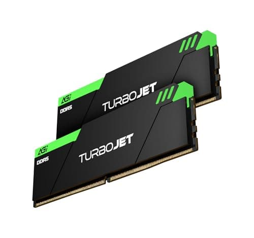 AGI UD858 TURBOJET DDR5 RAM 32GB (2x16GB) 6000MHz CL30, 288-Pin UDIMM PC-Arbeitsspeicher, Kompatibel mit AMD EXPO und Intel XMP – Grün Bild 2