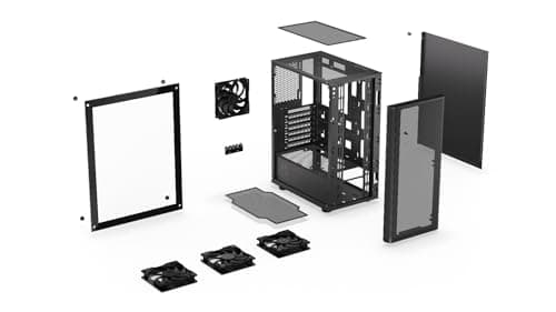 ENDORFY Ventum 200 Air PC Gehäuse ATX mit Tempered Glass, 4X Stratus 120 PWM, Mesh Front, Unterstützung für 360 mm Radiator, Staubfilter, ATX mATX ITX Bild 8