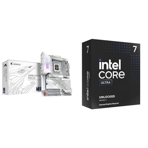 Gigabyte Z890 AORUS PRO Ice Motherboard + Intel® Core™ Ultra 7 Desktop Processor 265KF 20 cores (8 P-cores + 12 E-cores) up to 5.5 GHz