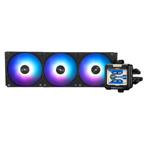 Thermalright FW 360 Schwarz ARGB CPU-Wasserkühlung mit 3 PWM-Lüftern, IPS 320 * 240 Auflösung LCD-Bildschirm, flüssiger CPU-Kühler für AMD/Intel PC Aio-Kühler: AM4/AM5/LGA1700/1851 FW 360 BLACK ARGB Bild 2