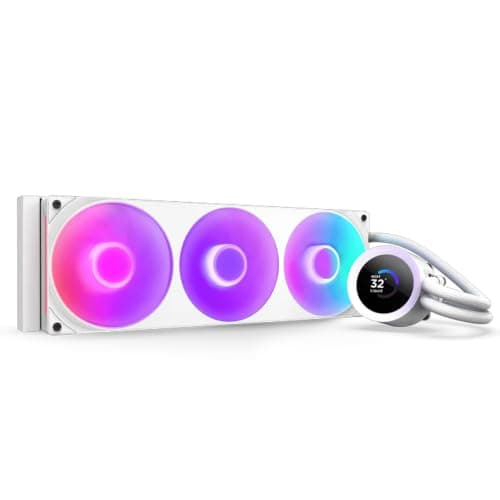 NZXT Kraken Plus 360 RGB – AIO CPU-Flüssigkeitskühler – Anpassbares LCD-Display – Hochleistungs-Lüfter – Kompatibel mit Intel® & AMD® Sockel – Weiß Kraken Plus RGB 2025 360mm Weiß Bild 3