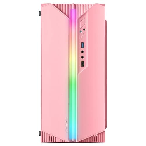 Mars Gaming MC-S1, Gehäuse PC Micro-ATX Ultra-Kompakt, 12-Mode ARGB Frontbeleuchtung, FRGB Lüfter, Full Side Window Gaming Gehäuse, Unterstützt Flüssigkeitskühler bis 120mm, Rosa MC-S1 MicroATX Rosa Bild 6