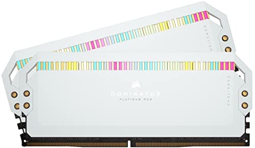 Corsair Dominator Platinum RGB DDR5 32GB (2x16GB) 6200MHz C36 Intel Optimierter Desktop-Speicher (Onboard-Spannungsregelung, Patentierte CORSAIR DHX-Kühlung, 12 Ultrahelle CAPELLIX RGB-LEDs) Weiß