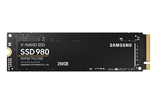 Samsung 980 NVMe M.2 SSD, 250 GB, PCIe 3.0, 2.900 MB/s Lesen, 1.300 MB/s Schreiben, Interne SSD für Gaming und Alltagsanwendungen, MZ-V8V250BW
