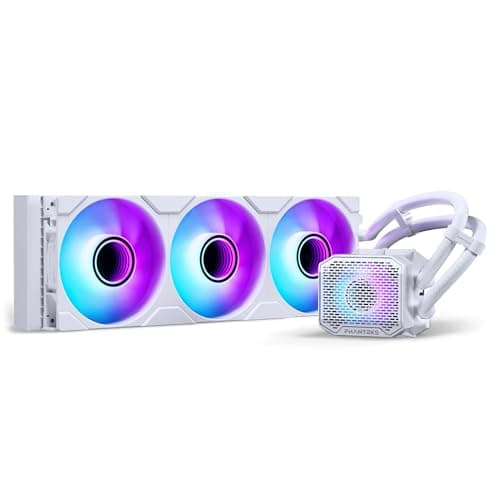 PHANTEKS Glacier One 360M25 Gen2 AiO Wasserkühlung Weiß – 360mm Radiator, 3x M25 Gen2 D-RGB Lüfter, leise Pumpe mit 20 dB(A), VRM Lüfter, PWM, optimierter Airflow, langlebige Schläuche, RGB-Steuerung Bild 2