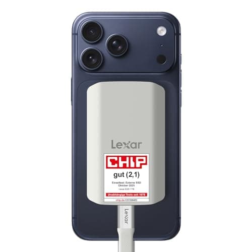 Lexar ES5 Tragbare SSD 2TB, USB 3.2 Gen2x2 mit bis zu 2.000 MB/s Lesen und Schreiben, IP65-Schutz, Magsafe Phone SSD Unterstützt Apple ProRes 4K (iPhone 15/16), Galaxy S25 8K, Flüssige Silikonhülle ES5 2TB Bild 2