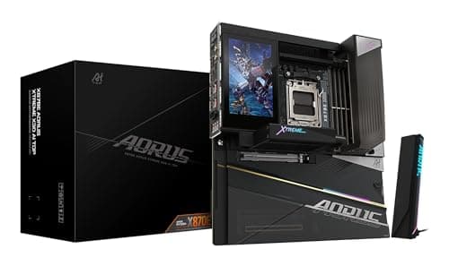 GIGABYTE X870E AORUS Xtreme X3D AI TOP Mainboard - Unterstützt AMD Ryzen 9000 Serie CPUs, 24+2+2-Phasen-VRM, bis zu 9000MHz DDR5 (O.C.), 2xPCIe 5.0 M.2 + 3xPCIe 4.0 M.2, Wi-Fi 7, 10GbE LAN, USB 4