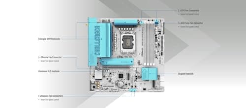 ASRock B860M Challenger WiFi White Mainboard LGA1851 Micro-ATX DDR5 WiFi 7 (90-MXBUQ0-A0UAYZ) Bild 8