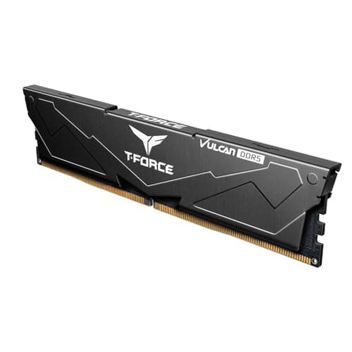 T-FORCE Vulcan DDR5 Desktop-Gaming-Speicher, 32 GB (2 x 16 GB), 6000 MHz, CL30, Intel XMP 3.0 & AMD EXPO zertifiziert, One-Click-Übertaktung, PMIC-Kühlung, On-Die-ECC (schwarz) Bild 4