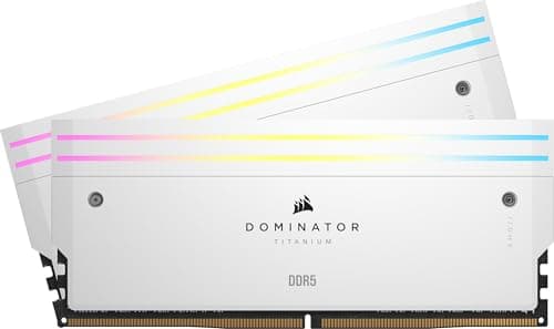 CORSAIR Dominator Titanium RGB DDR5 RAM 96GB (2x48GB) Bis zu 6400MHz CL32 Intel XMP 3.0 Desktop-Arbeitsspeicher – Weiß (CMP96GX5M2B6400C32W) 96GB (2x48GB) Weiß Bild 2