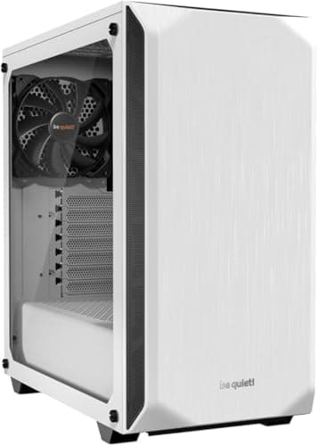 be quiet! Pure Base 500 Window White PC-Gehäuse, 2X Pure Wings 2 140mm Lüfter, Airflow und Silence optimierte Topcover, Radiatoren bis 360mm, Templerglas