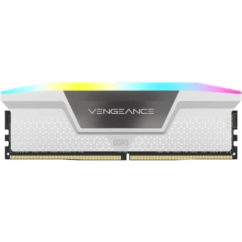CORSAIR Vengeance RGB DDR5 RAM 64GB (2x32GB) Bis zu 6000MHz CL32-40-40-84 1.40V Intel XMP 3.0 Desktop-Arbeitsspeicher – Weiß (CMH32GX5M2B6000C28) Bild 5