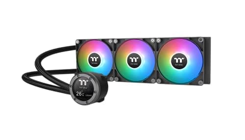 Thermaltake TH360 V2 Ultra ARGB Sync AIO Wasserkühlung 360mm – 2.1" LCD 480x480, 3x CT120 ARGB PWM, TT RGB Plus 2.0, Intel LGA1851/1700 & AMD AM5/AM4, Schwarz Black 360 mm Ultra ARGB Bild 2