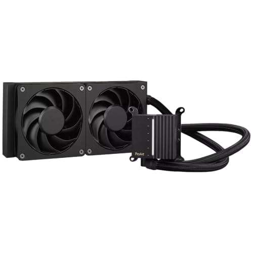 ASUS ProArt LC 240 All-in-One Flüssig-CPU-Wasserkühlung (beleuchtete Systemstatusanzeige, 2x 120-mm Alphacool Apex Stealth Metal Power-Lüfter, 3000 U/min, 39,5 dB(A), Schwarz) Bild 8