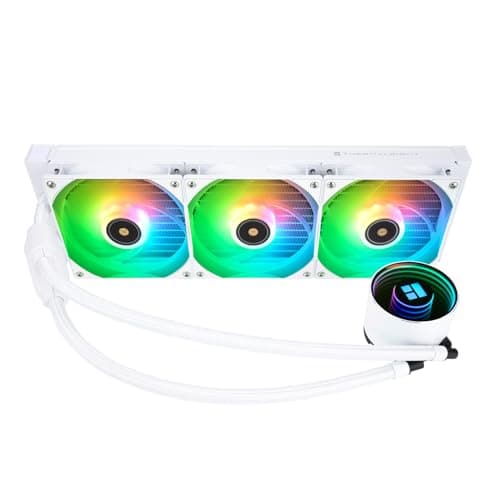 TR-Thermalright Frozen Notte 360 White ARGB V2 Flüssigkeits-CPU-Kühler-Unendlicher Spiegel-Lichteffekt,360mm Aio-Kühlung,3-PWM-Lüfter-2000U/min,für AM4/AM5,Intel LGA1851/1700/115x/1200/2011 360mm Weiß Bild 2