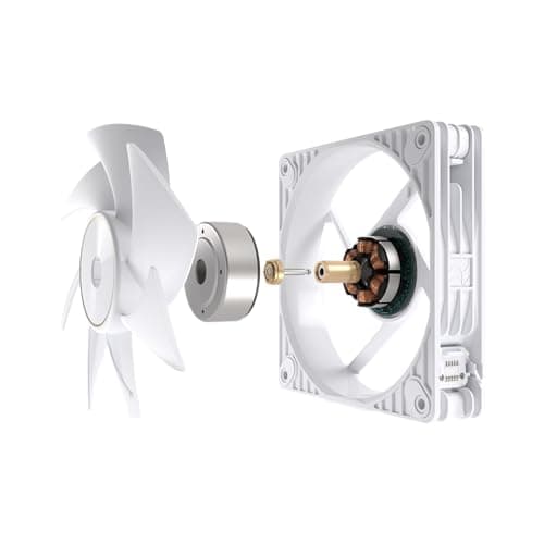 ASUS ProArt PF120 Single Pack PMW-Lüfter, 120 mm, hohe Leistung, 28 mm Rahmen, LCP-Flügel, leiser Betrieb, Präzisionstechnik, Kettenverbinder, Weiß Bild 8