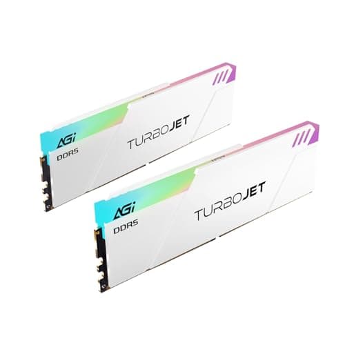AGI UD858 TURBOJET RGB DDR5 32GB (2x16GB) DDR5 6000MHz CL30, 288-Pin UDIMM PC-Speicher RAM, kompatibel mit AMD EXPO und Intel XMP – Weiß 6000MHz Weiß Bild 2