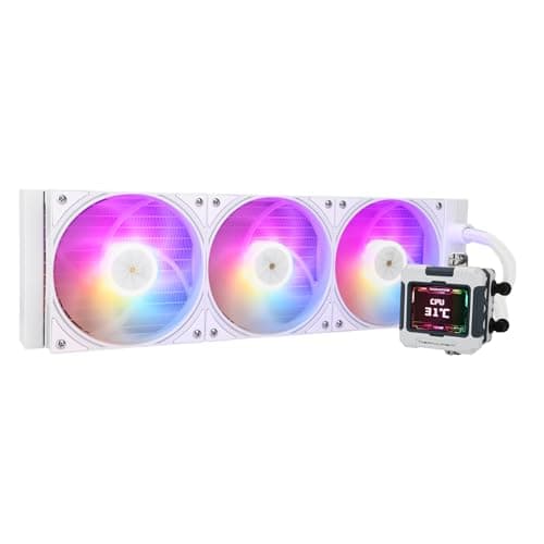 TR FW 360 Weiß ARGB-360mm AIO CPU Flüssigkeitskühler, IPS LCD-Bildschirm mit 320 * 240 Auflösung, für AM4/AM5/Intel LGA1700, „2,4 Zoll“ magnetischer LCD-Bildschirm für Bilder – Weiß FW360 White ARGB Bild 2