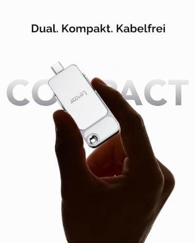 Lexar D70E 1TB Dual Drive Externe SSD,bis zu 2000 MB/s Lesen, 1800 MB/s Schreiben, Kabellose, Tragbare SSD für USB-Typ-C-/Typ-A-Geräte, Kompatibel mit iPhone 17 1 TB Bild 6