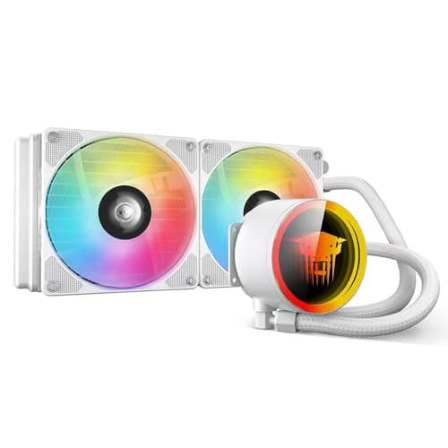 TZMRIT TK1 Farbiges Licht Aio Wasserkühlung CPU Kühler 800-1800RPM PWM Lüfter,Für LGA115X/1200/1700/1366/2011/2066,Für FM2/FM2+/AM3+/AM4/AM5 (240 Black) Bild 4