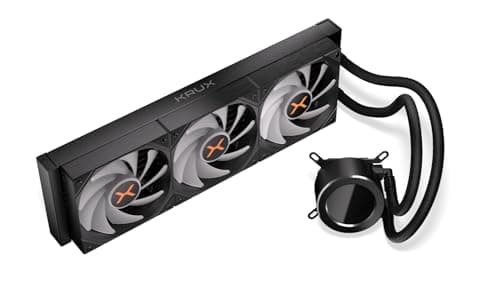KRUX HydroGlance 360 ARGB LCD, AIO-Wasserkühlung für Prozessoren, personalisierbares LCD-Display, 360 mm, 3x120 mm ARGB-Lüfter, Kupfer-Wasserblock, kompatibel mit AM4, AM5, LGA1851, LGA1700, LGA1200 Bild 6