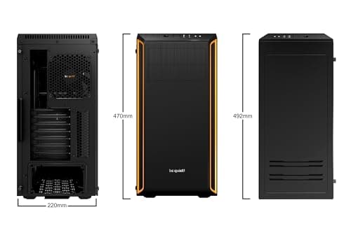 be quiet! Pure Base 600 Window Orange PC-Gehäuse, 2X Pure Wings 2 Lüfter, Radiatoren bis 360mm, 3-stufige Lüftersteuerung, Seitenfenster aus Temperglas Bild 4