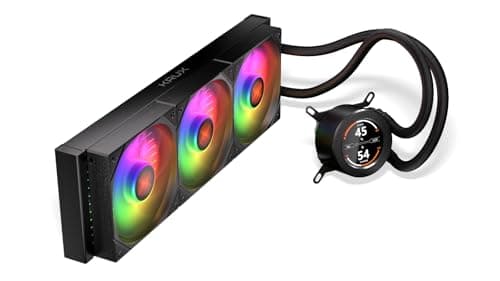 KRUX HydroGlance 360 ARGB LCD, AIO-Wasserkühlung für Prozessoren, personalisierbares LCD-Display, 360 mm, 3x120 mm ARGB-Lüfter, Kupfer-Wasserblock, kompatibel mit AM4, AM5, LGA1851, LGA1700, LGA1200 Bild 8