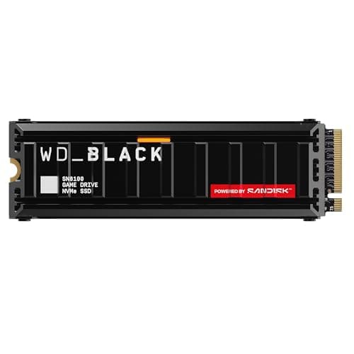 WD_Black SN8100 4 TB PCIe 5.0x4 NVMe M.2 SSD mit Kühlkörper, Lesegeschwindigkeiten von bis zu 14.900 MB/s, Schreibgeschwindigkeiten von bis zu 14.000 MB/s, TLC 3D CBA NAND 4 TB Heatsink Bild 2