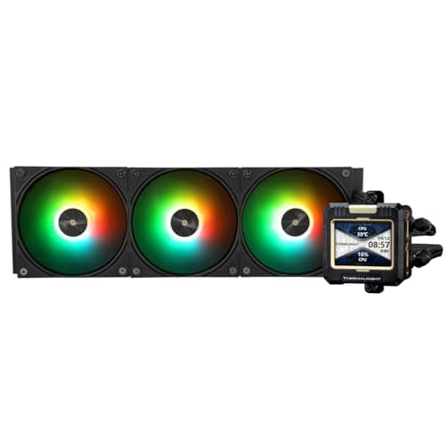 TR FW 360 Schwarz ARGB-360mm AIO CPU Liquid Cooler, IPS LCD Display mit Auflösung 320x240, für AM5/Intel LGA1700, 2,4" Zoll LCD Display Absorbent Magnet für Bilder - Schwarz FW360 BLACK ARGB Bild 2