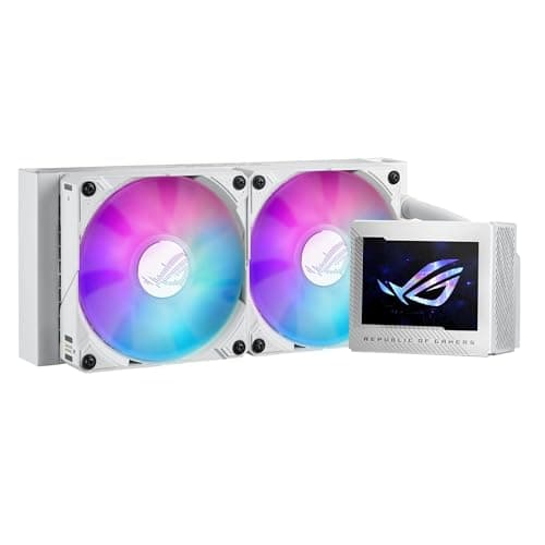 ASUS ROG Ryujin III 240 ARGB White Edition All-in-One Flüssig CPU-Kühler (3,5 Zoll LCD, Asetek-Pumpe der 8. Generation, 2x ROG 120mm Radiator mit magnetischen Daisy-Chain ARGB-Lüftern, weiß) Bild 7