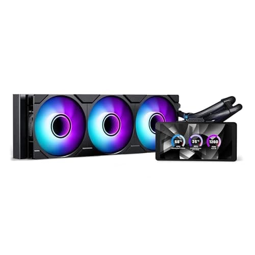 Phanteks Glacier One 360M25-LCD AIO Liquid CPU-Kühler, 6 Zoll IPS HD LCD Display, 120mm M25 Gen2 D-RGB Lüfter, Hochleistungs-Kupfer-Kaltplatte, kompatibel mit Intel u