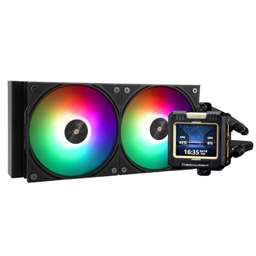 Thermalright FW 240 Schwarz ARGB CPU-Wasserkühlung mit 2 PWM-Lüftern, IPS 320 * 240 Auflösung LCD-Bildschirm, flüssiger CPU-Kühler für Intel PC Aio-Kühler: AM4/AM5/LGA1700/1851 FW 240 BLACK ARGB Bild 2