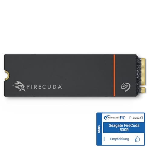 Seagate FireCuda 530R NVMe SSD 1TB, Für PS5/PC, M.2 PCIe Gen4 ×4 NVMe 1.4, bis zu 7.400 MB/s, 3D TLC NAND, 5.050 TBW, Kühlkörper, inkl. Data Rescue Service (ZP1000GM3A073) 1TB PC/PS5 Bild 4
