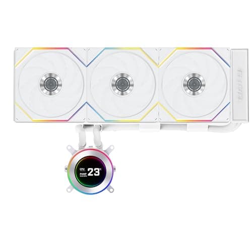 Lian Li HydroShift II LCD-C 360 TL Wireless – 360 mm AiO-Wasserkühlung Weiß – 3x 120 mm PWM RGB Lüfter – 2,1" LCD Display – CPU-Kühler für Intel LGA1851 / 1700 – AMD AM4 / AM5