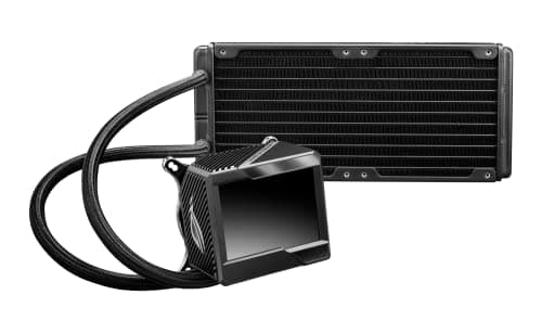 ASUS ROG RYUJIN II 240 All-in-One CPU-Wasserkühlung (3,5-Zoll-LCD, integrierter Pumpenlüfter zur Kühlung von VRM und M.2, 2x Noctua iPPC 2000 PWM 120mm Radiatorlüfter) Bild 5