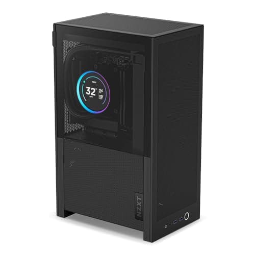 NZXT H2 Flow – Mini-ITX 20,7L High-Airflow PC-Gehäuse – Inkl. 2 x 120-mm-Lüfter Oben & PCIe 5.0-Riser Cable– 331-mm-Grafikkarte – 280-mm-Radiator – Schwarz