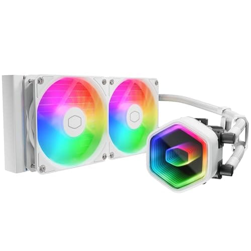 Cooler Master MasterLiquid 240 Core II Wasserkühlung – 240mm AIO Wasserkühlsystem (max. 260 W TDP), GR9-Doppelkammerpumpe, verbesserte ARGB-Gen-2-Lüfter, schnell montierbare AMD- und Intel-Kits – Weiß CORE II 240/White Ed. Bild 4