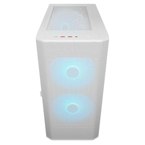 COUGAR AIRFACE Flow, Mid-Tower-Gehäuse, bis zu 10 Lüfter unterstützbar, 2 x 180-mm-ARGB-PWM-Lüfter an der Front, kompatibel mit bis zu 360-mm-AIO-Kühlung, 190-mm-Aircooler (Weiß) Bild 8