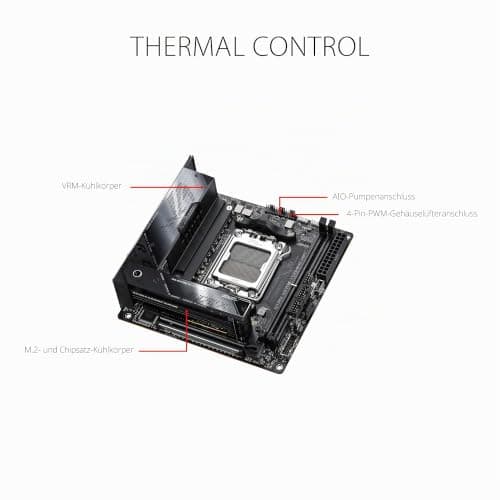 ASUS ROG Strix X670E-I Gaming WiFi Mainboard Sockel AMD AM5 (Ryzen 7000, mini-ITX, DDR5 Speicher, 2X M.2, USB 3.2 Gen 2x2, PCIe 5.0, 2X USB 4, M.2 Backplate, WiFi 6E, Aura Sync) Bild 6