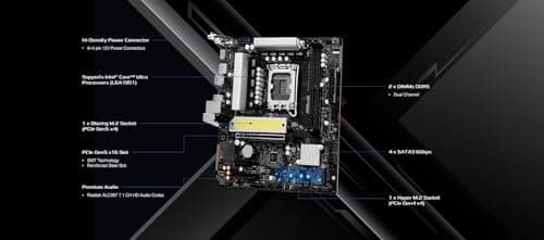 ASRock B860M-X Gen5 WiFi LGA1851 Micro-ATX Motherboard, unterstützt Intel Core Ultra Series 2 Prozessoren, DDR5 9066+(OC), PCIe 5.0 x16, WiFi 6E, 2.5G LAN Bild 6