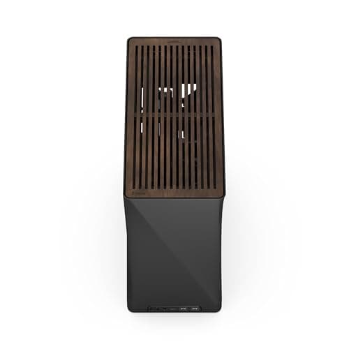 Fractal Design Era 2 Charcoal ITX PC-Gehäuse - Aluminium, Walnussholz, Bis 240mm Radiatoren, Zwei Aspect 12 PWM Lüfter für Hervorragenden Airflow Schwarz Bild 4
