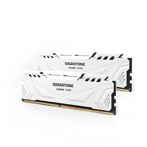 【DDR4 RAM】 GIGASTONE Game PRO 32GB Kit (2×16GB) DDR4 3200MHz PC4-25600 CL16-18-18-40 Gaming-Desktop-Speicher –XMP 2.0 / AMD Ryzen 1,35V UDIMM 288-Pin, Unbuffered Non-ECC, Hochleistungs-RAM (Weiß) Bild 2