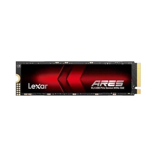 Lexar ARES 1TB SSD, M.2 2280 PCIe Gen4x4 1.4 interne NVMe-SSD. Bis 7.400 MB/s Lesen & 6.500 MB/s Schreiben. Für PS5, PC, Laptop, Gamer, Gestalter, Fachkräfte.