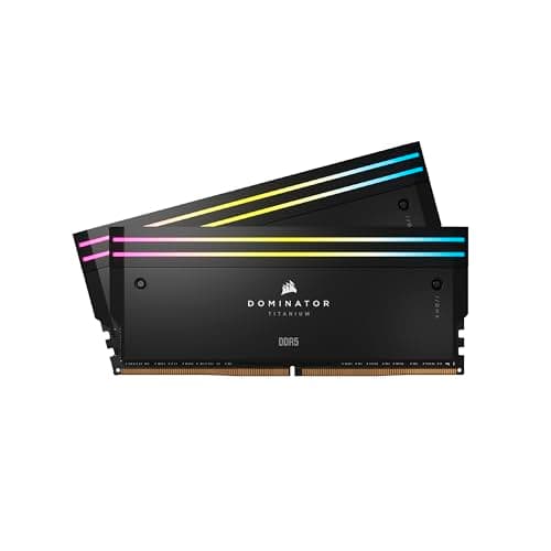 CORSAIR Dominator Titanium RGB DDR5 RAM 32GB (2x16GB) Bis zu 6400MHz CL32 Intel XMP 3.0 Desktop-Arbeitsspeicher – Schwarz (CMP32GX5M2B6400C32) 32GB (2x16GB) Schwarz Bild 2