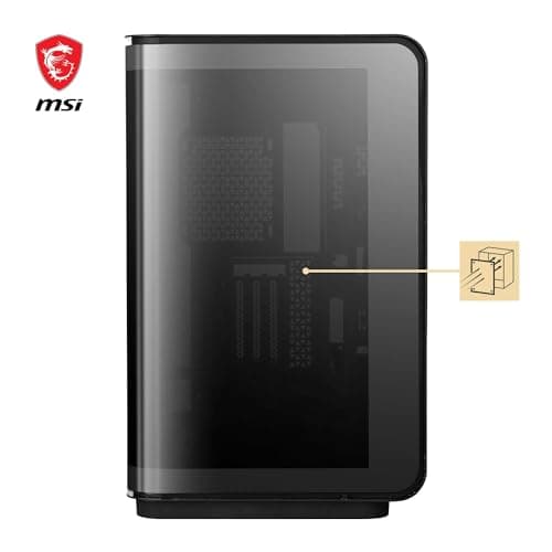 MSI MEG Maestro 700L PZ Mid-Tower PC-Gehäuse - E-ATX, vertikale GPU-Halterung & PCIe 4.0 Riser-Kabel, GPU-Halterung, einteiliges Aluminium, 270° gebogenes Hartglas-Panel, USB Typ-C (20Gbps) Bild 3