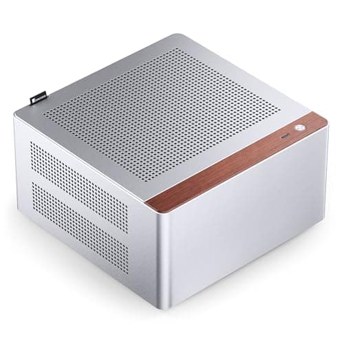 Jonsbo NV10 PC-Gehäuse Silber | Mini-ITX Case aus Aluminium & Stahl, kompaktes ITX-Gehäuse mit USB-C, Low-Profile GPU Support Bild 2