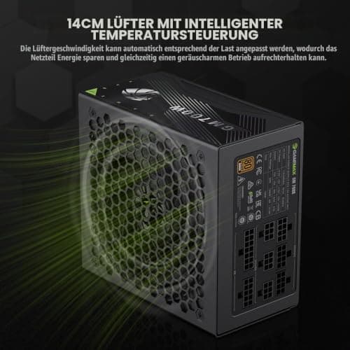 GAMEMAX GM 700B Netzteil PC 700W, Vollmodular, 80Plus Bronze, Active PFC & DC-to-DC, ATX Single 12V Rail, 140mm Lüfter, Hochwertige Kondensatoren, 7 Schutzfunktionen, 5 Jahre Garantie, Schwarz Bild 6