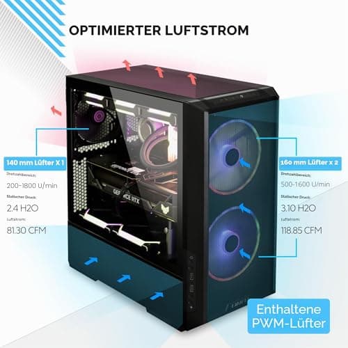 Lian Li Lancool 216 Midi Tower Trasparente, Bianco (lian Li Lancool 216 Rgb MiD-Tower Pc Case - White) 216 White RGB Bild 6