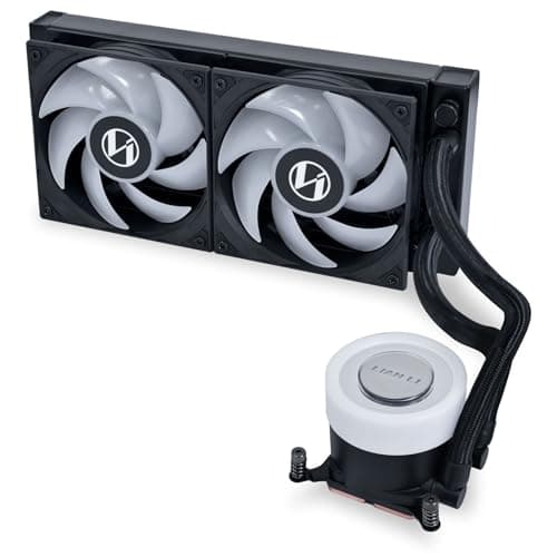 Lian Li GA II Lite 240 RGB AiO-Wasserkühlung mit Unendlichkeitsspiegel, 2x ARGB-Lüfter, 240-mm-Radiator, drehbares Logo, schwarz 240 RGB-Modelle Bild 6